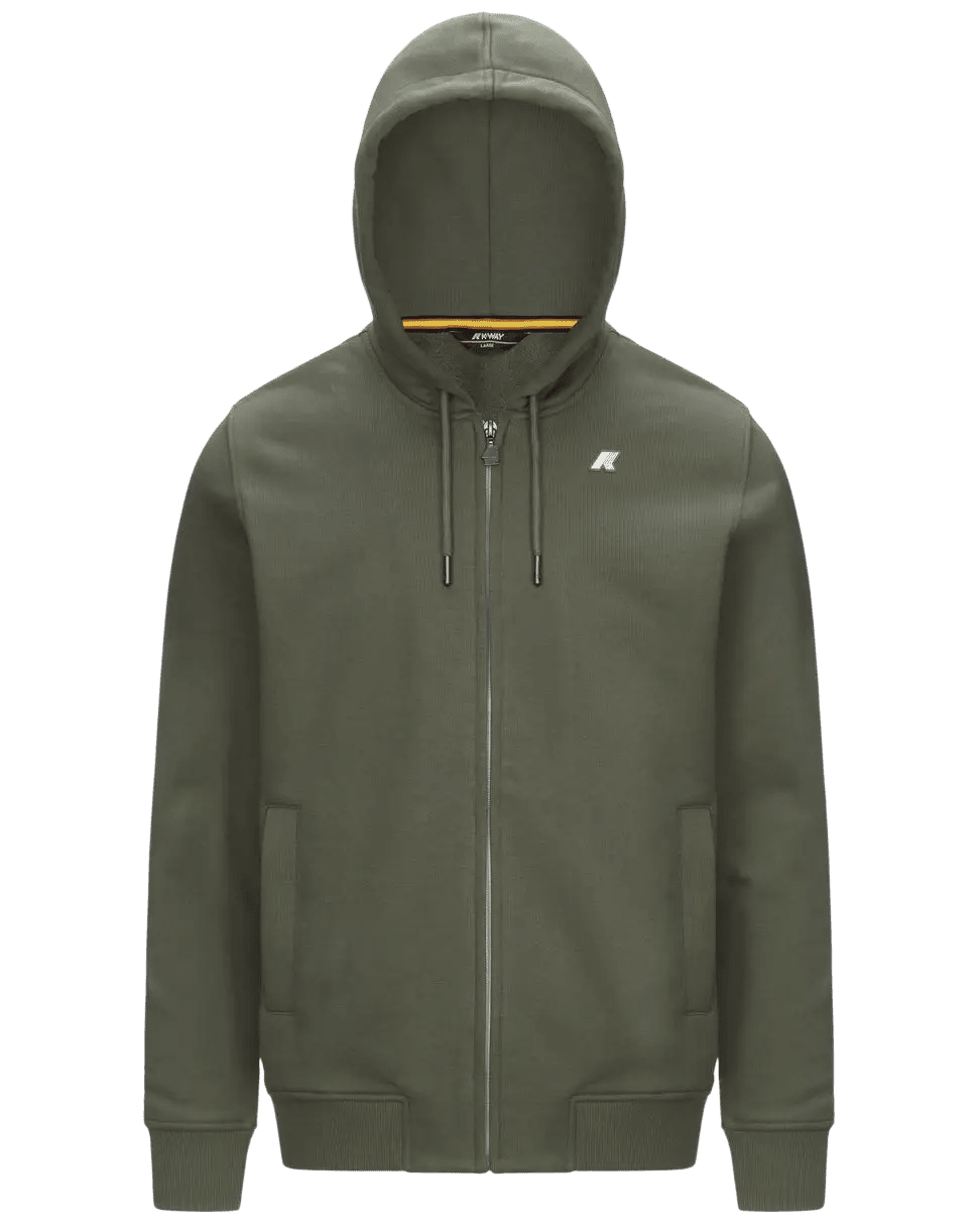 K - Way - ANTHONY FRENCH TERRY Sweat zippé à capuche Vert lichen - Lothaire