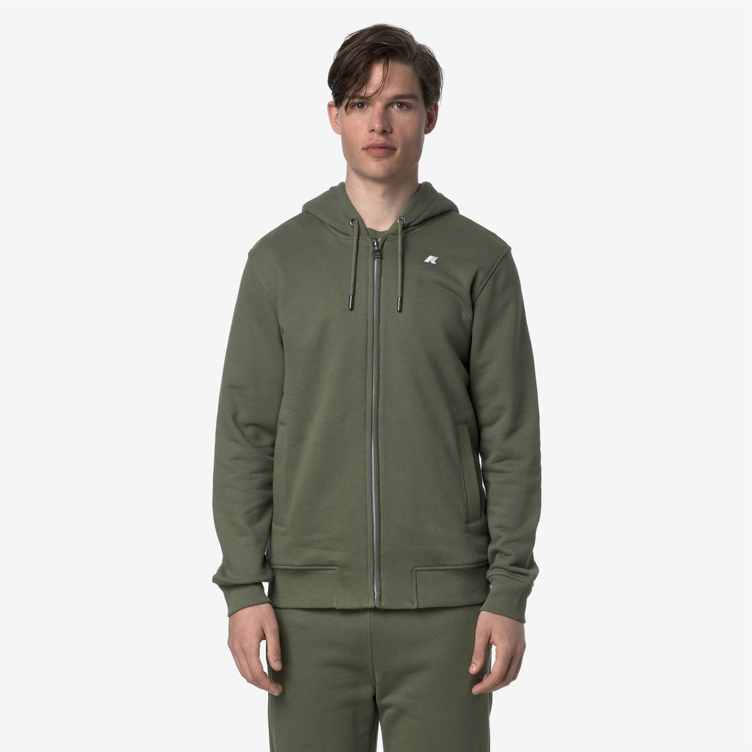K - Way - ANTHONY FRENCH TERRY Sweat zippé à capuche Vert lichen - Lothaire