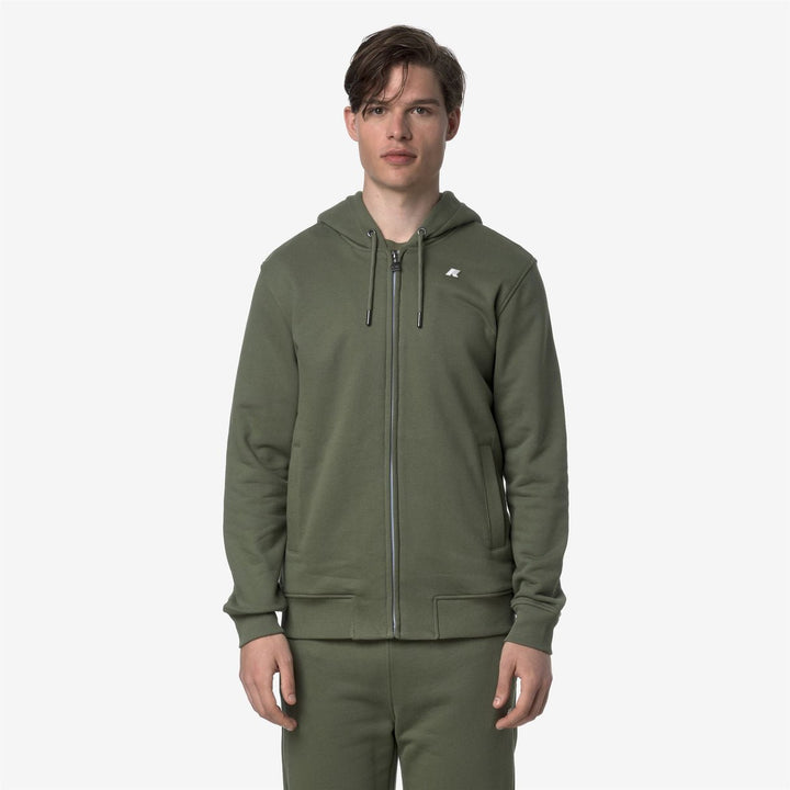 K - Way - ANTHONY FRENCH TERRY Sweat zippé à capuche Vert lichen - Lothaire