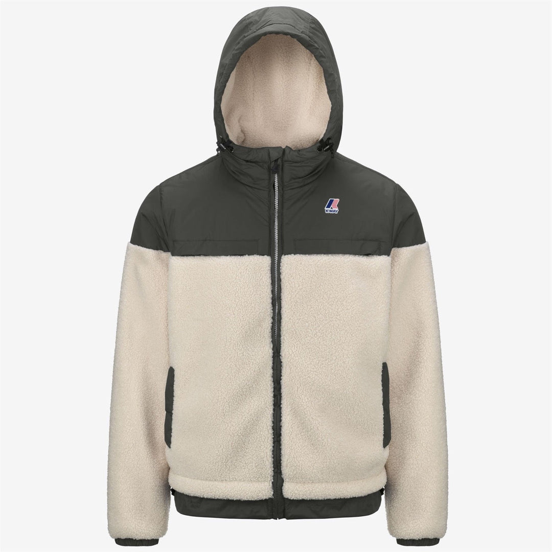 K - WAY - Veste courte polaire écru - verte - Lothaire