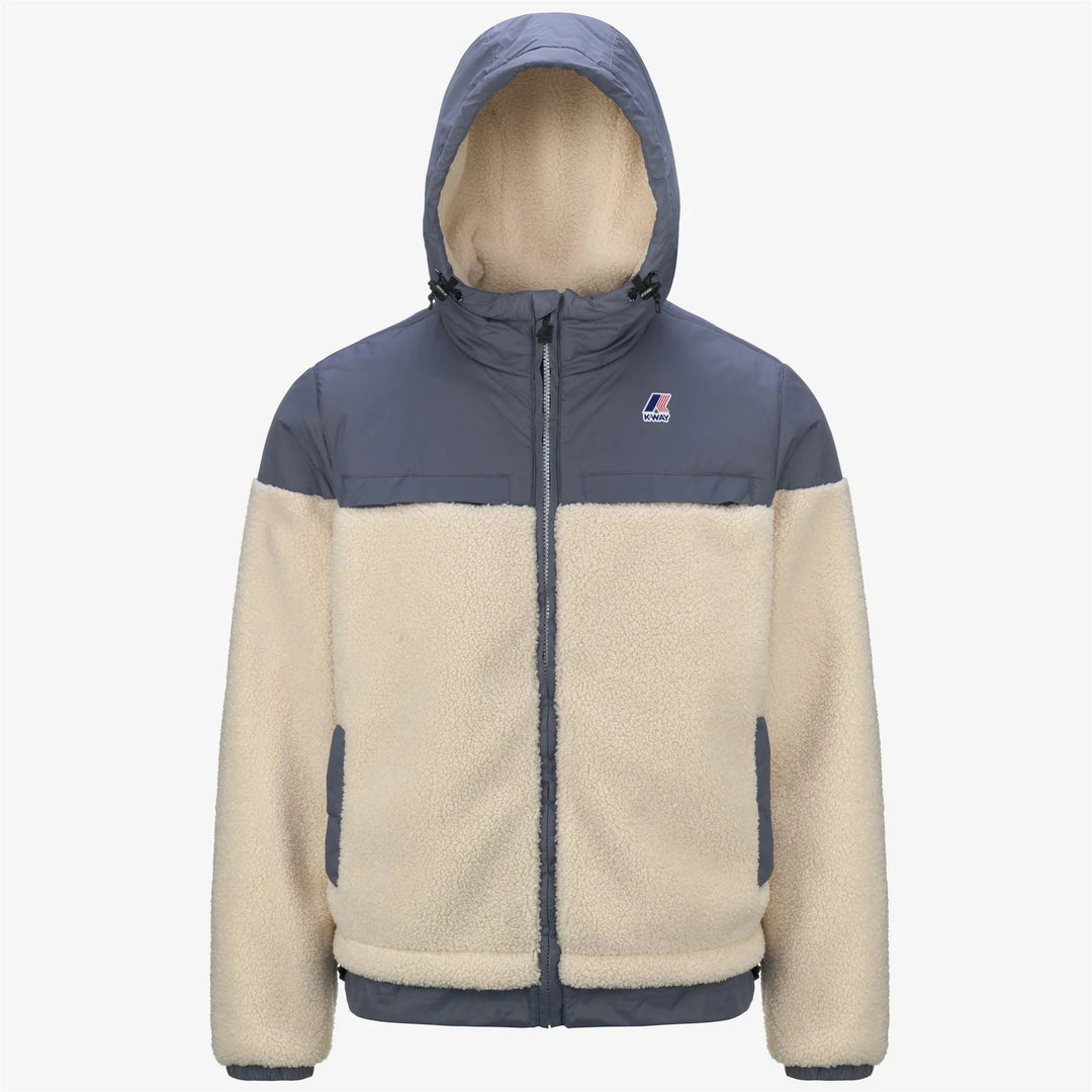K - Way - Veste Orsetto unisexe écru / bleu avion - Lothaire