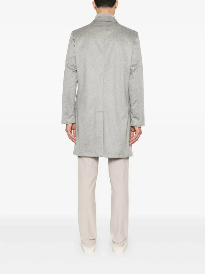 KIRED - manteau peak reversible en cachemire gris et bleu - Lothaire