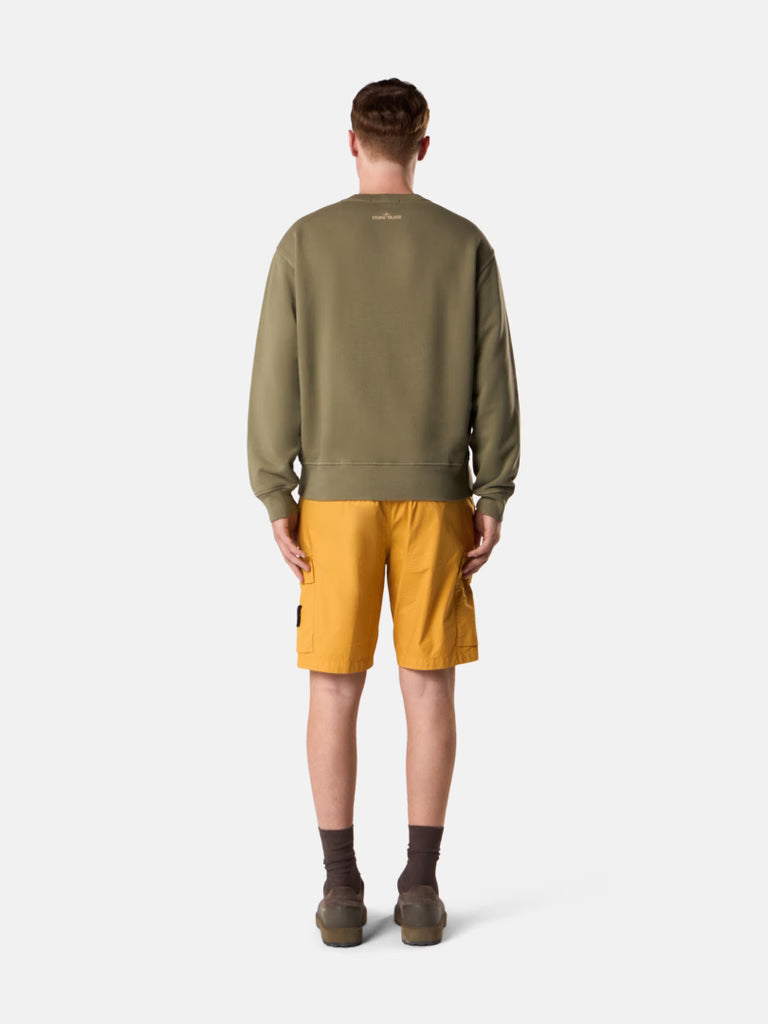 STONE ISLAND - Regular-fit Cargo Bermuda Shorts with Zip Pockets Jaune moutarde