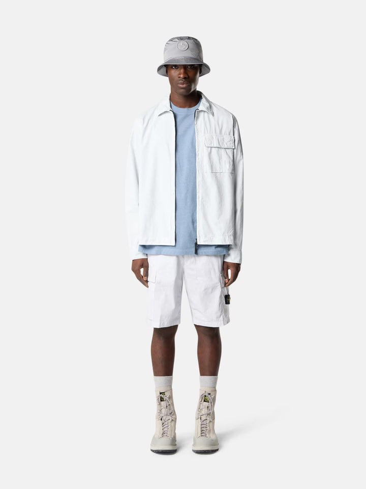 STONE ISLAND - Bermuda cargo coupe classique avec poches zippées Blanc