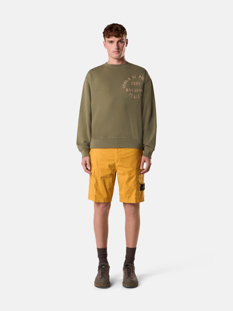 STONE ISLAND - Regular-fit Cargo Bermuda Shorts with Zip Pockets Jaune moutarde