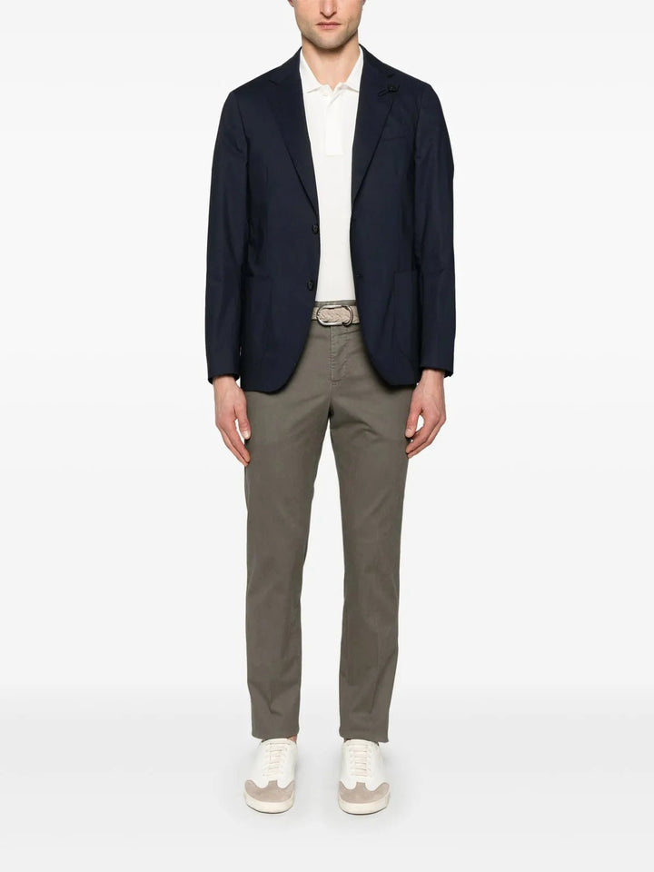 LARDINI - Blazer droit en coton stretch Bleu marine - Lothaire