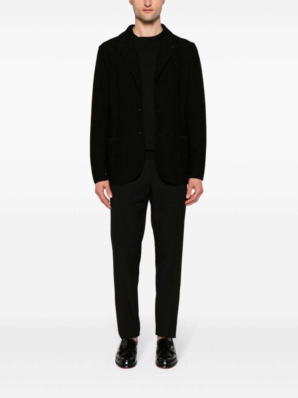 Lardini - Blazer noir en maille chevrons - Lothaire