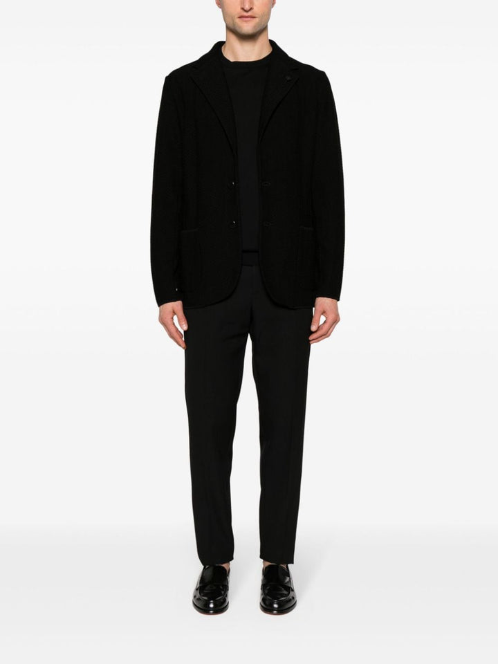 Lardini - Blazer noir en maille chevrons - Lothaire