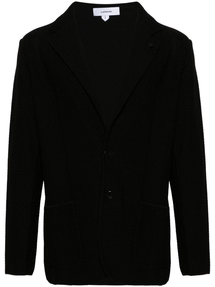 Lardini - Blazer noir en maille chevrons - Lothaire