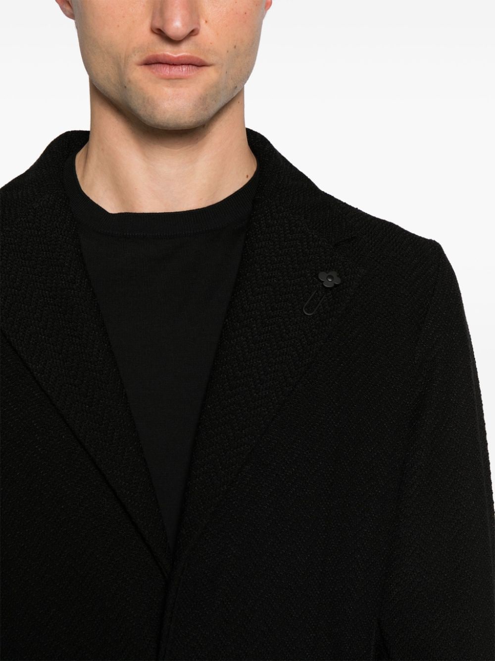Lardini - Blazer noir en maille chevrons - Lothaire