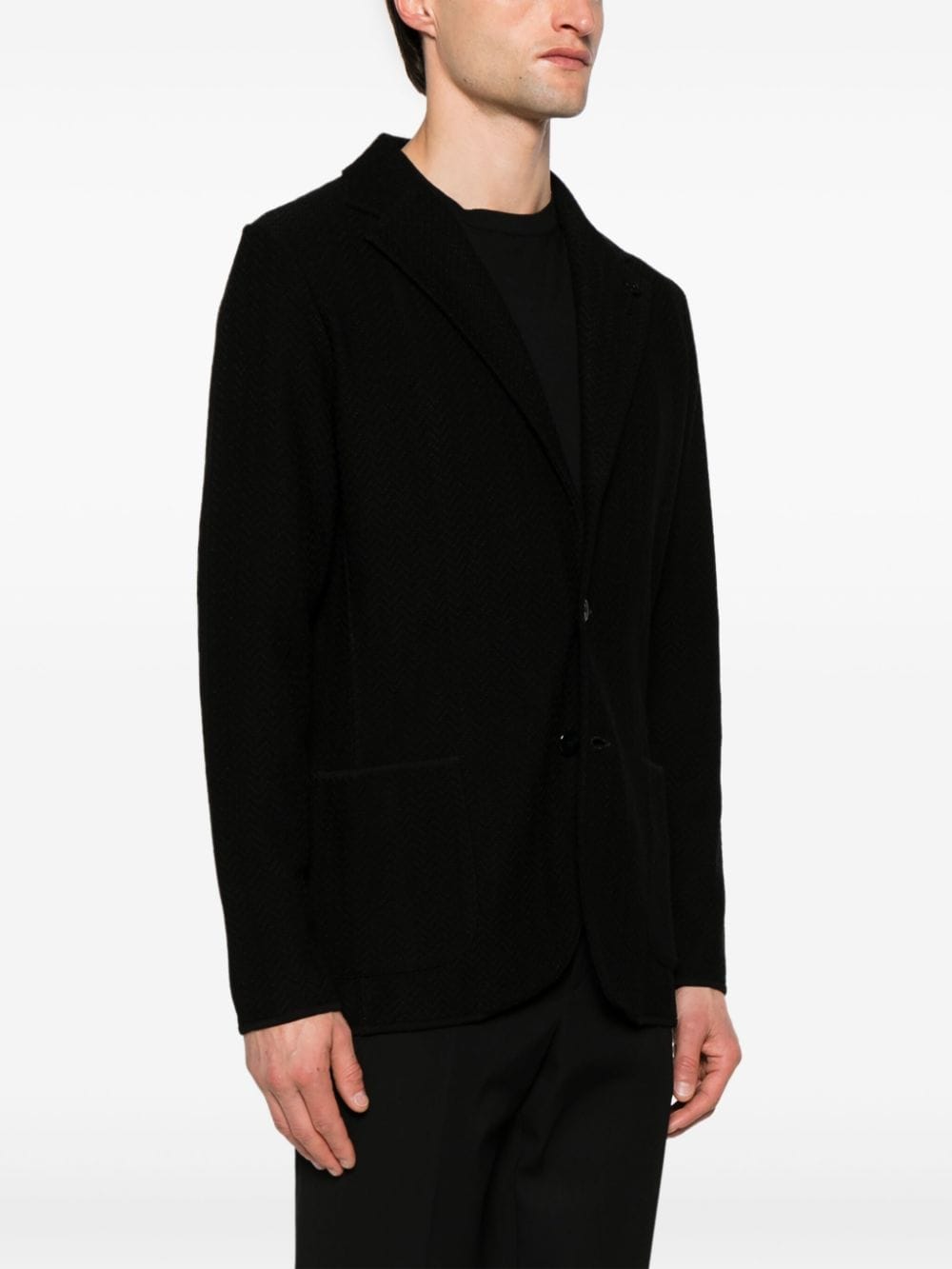 Lardini - Blazer noir en maille chevrons - Lothaire