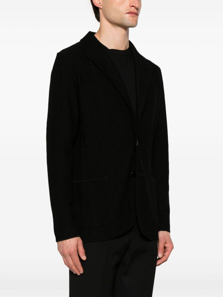 Lardini - Blazer noir en maille chevrons - Lothaire