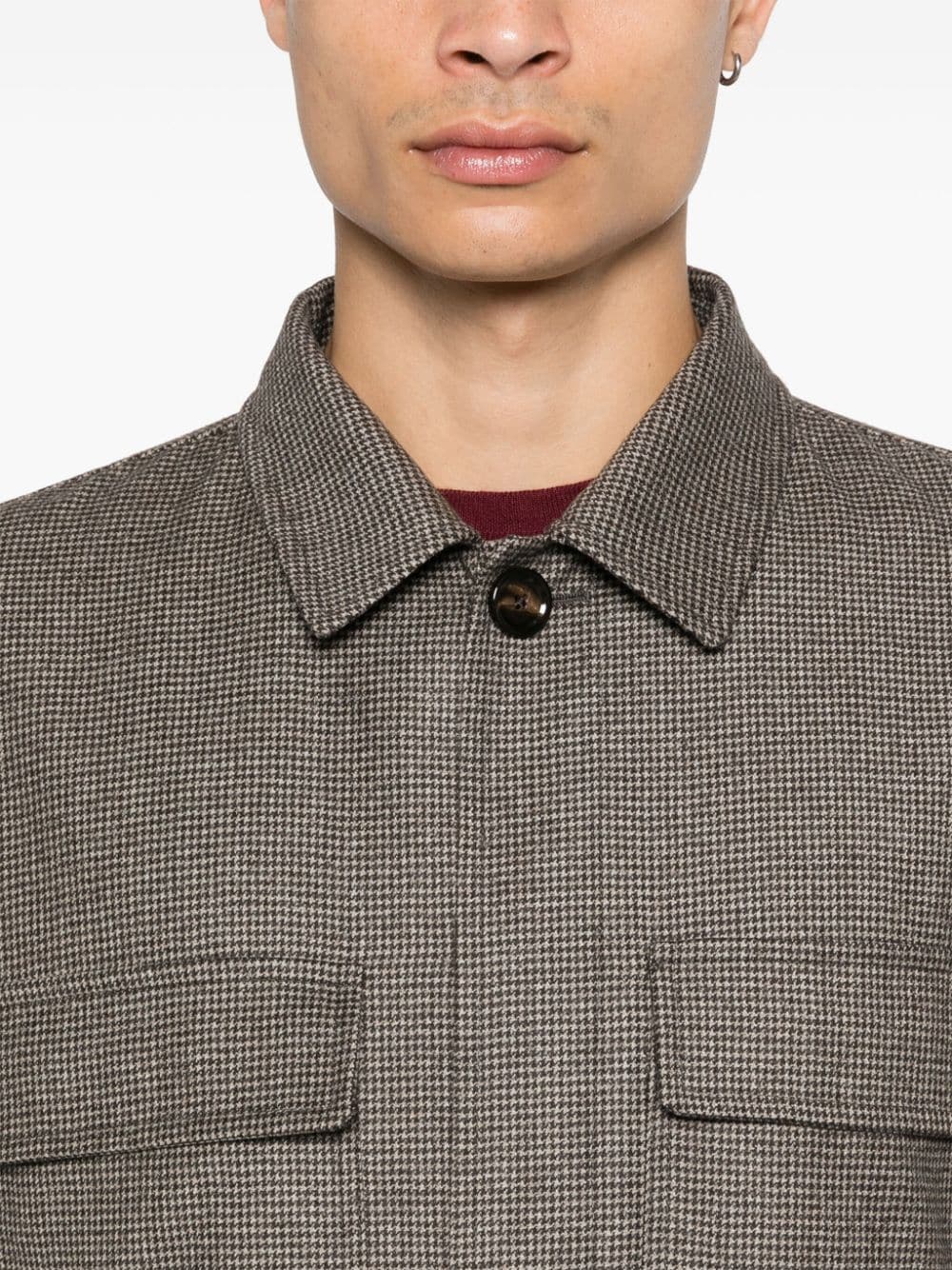 Lardini Surchemise boutonnée à motif pied - de - poule - Lothaire