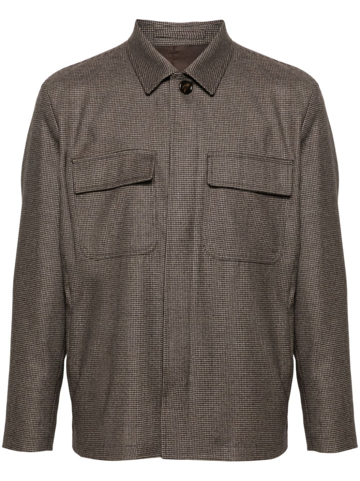 Lardini Surchemise boutonnée à motif pied - de - poule - Lothaire