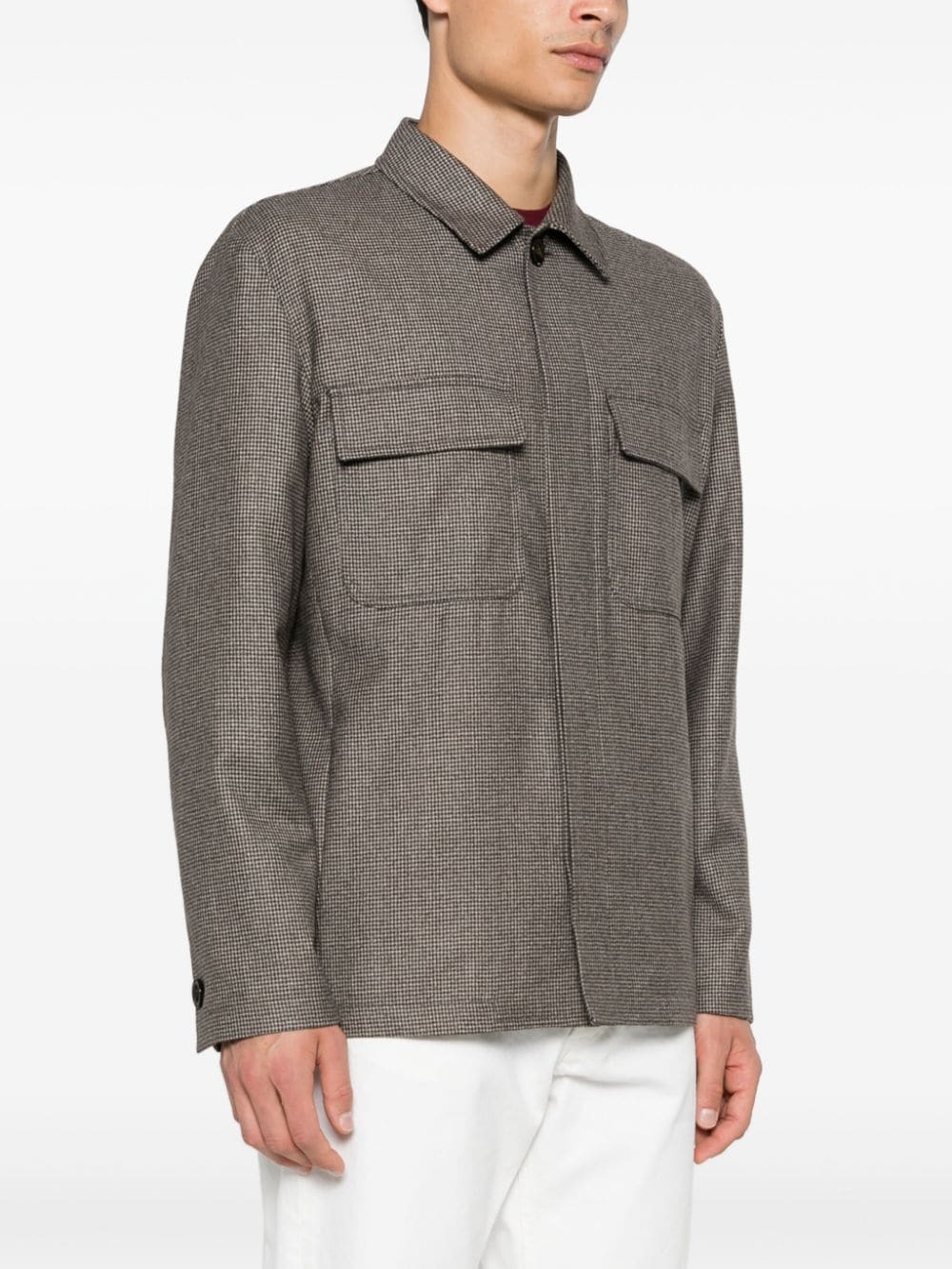Lardini Surchemise boutonnée à motif pied - de - poule - Lothaire