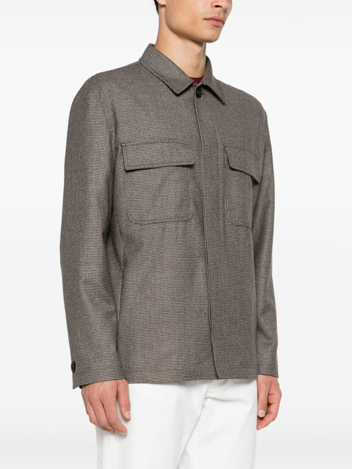 Lardini Surchemise boutonnée à motif pied - de - poule - Lothaire
