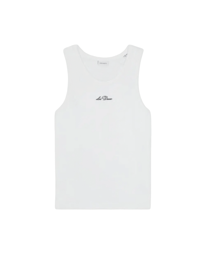 LES DEUX - Arthur Logo Rib Tanktop Blanc - Lothaire