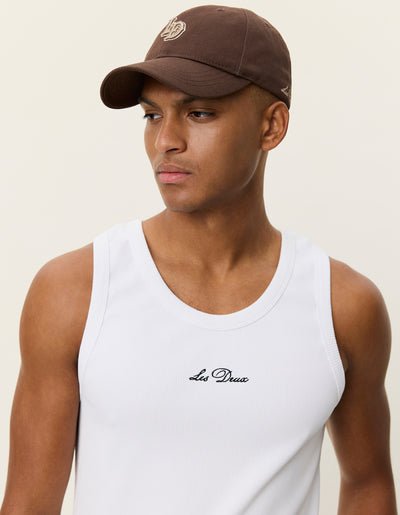 LES DEUX - Arthur Logo Rib Tanktop Blanc - Lothaire