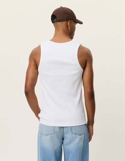 LES DEUX - Arthur Logo Rib Tanktop Blanc - Lothaire