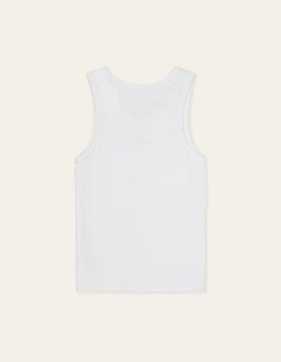 LES DEUX - Arthur Logo Rib Tanktop Blanc - Lothaire