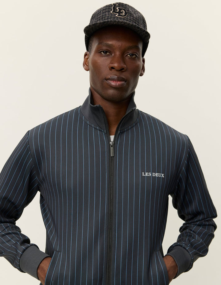 LES DEUX - Ballier Pinstripe Jacket Marine à rayures - Lothaire