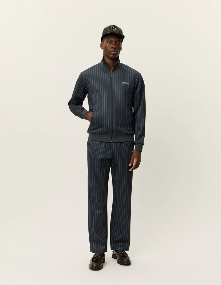 LES DEUX - Ballier Pinstripe Jacket Marine à rayures - Lothaire