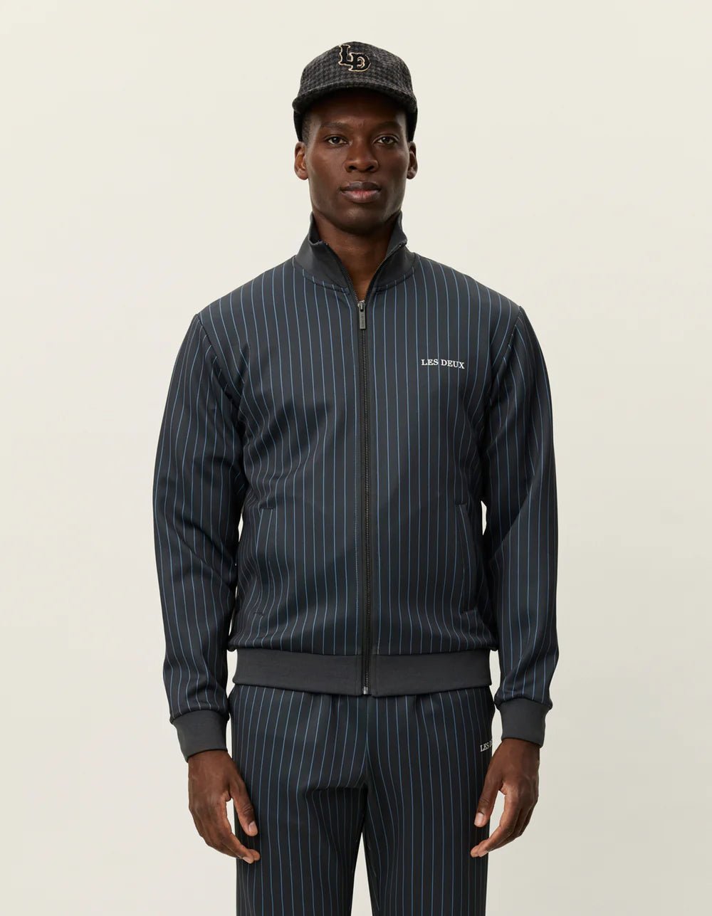 LES DEUX - Ballier Pinstripe Jacket Marine à rayures - Lothaire