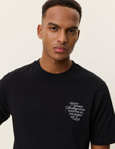 LES DEUX - Ben Faience T-Shirt Noir - Lothaire
