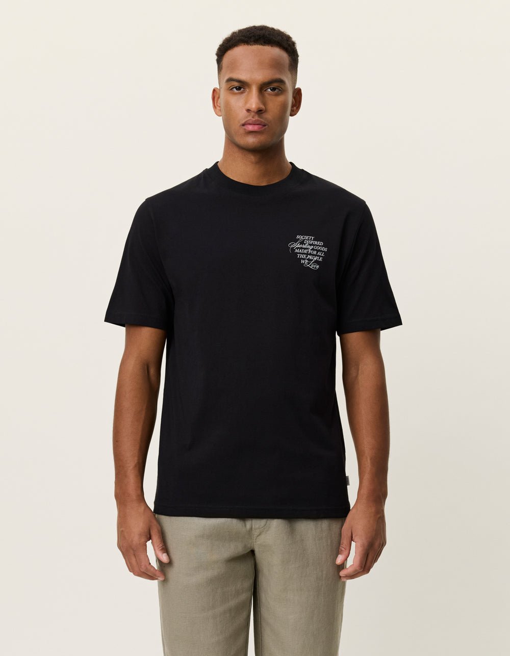 LES DEUX - Ben Faience T-Shirt Noir - Lothaire