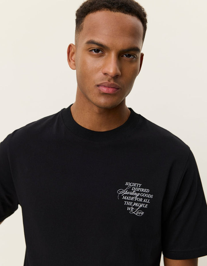 LES DEUX - Ben Faience T-Shirt Noir - Lothaire