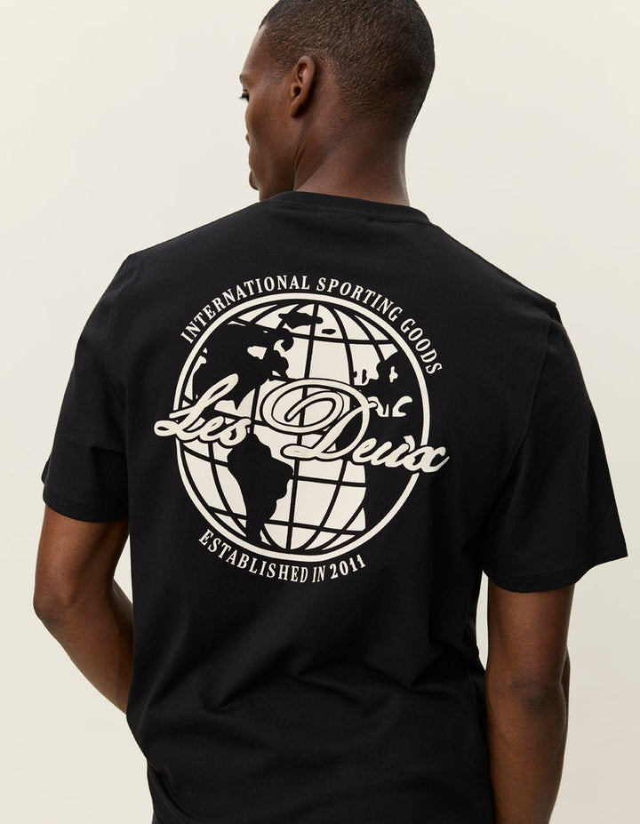 LES DEUX - Ben Globe T-Shirt Noir - Lothaire