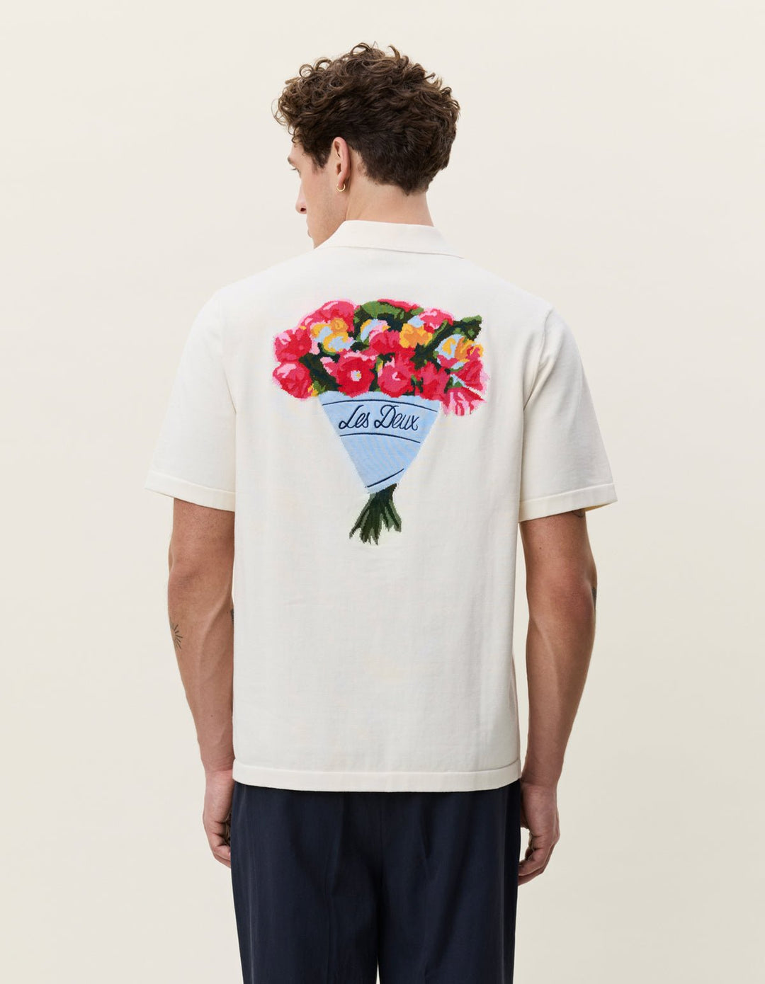LES DEUX – Chemise en maille Bouquet Blanc Écru - Lothaire