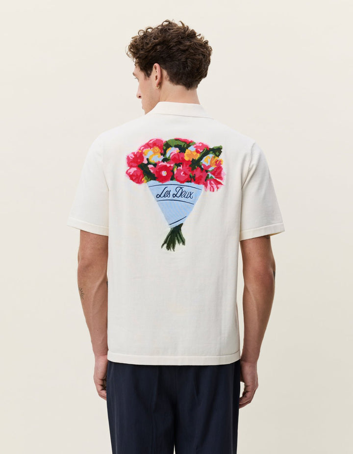LES DEUX – Chemise en maille Bouquet Blanc Écru - Lothaire