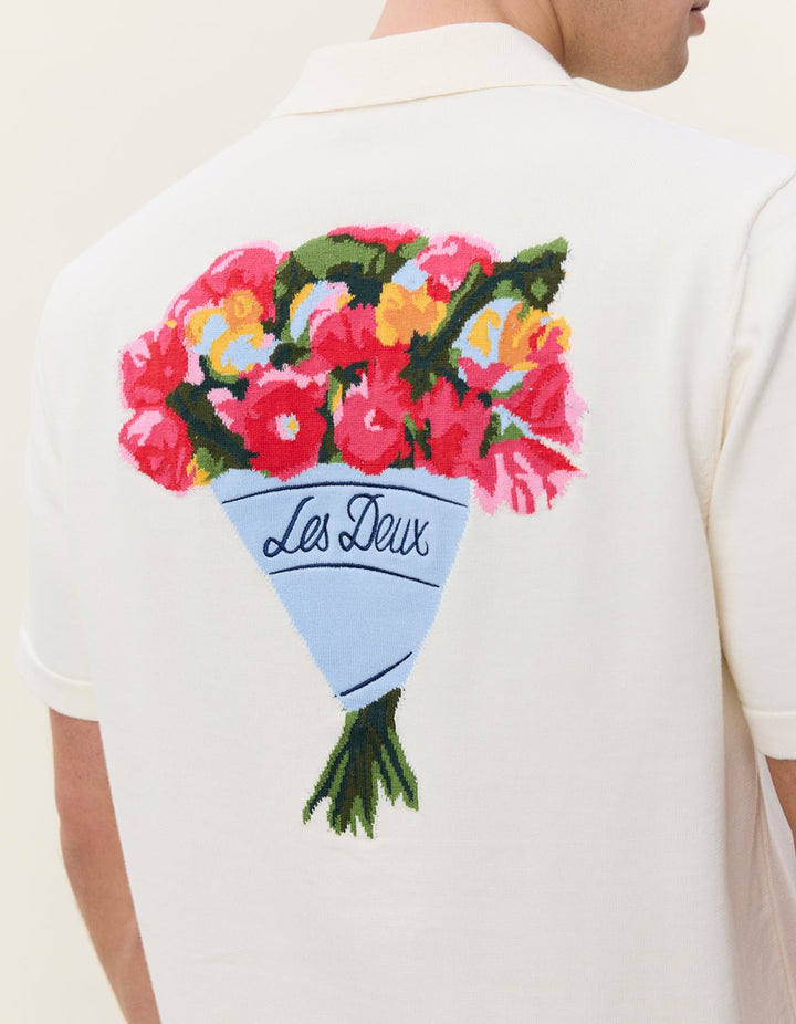 LES DEUX – Chemise en maille Bouquet Blanc Écru - Lothaire