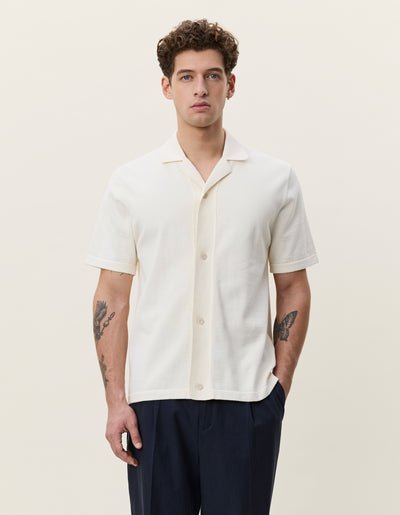 LES DEUX – Chemise en maille Bouquet Écru - Lothaire