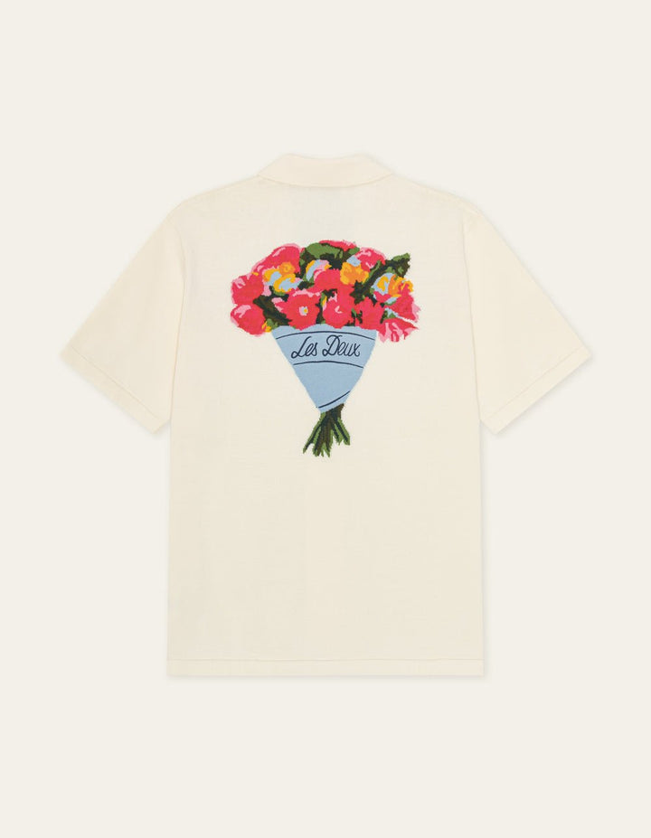 LES DEUX – Chemise en maille Bouquet Écru - Lothaire