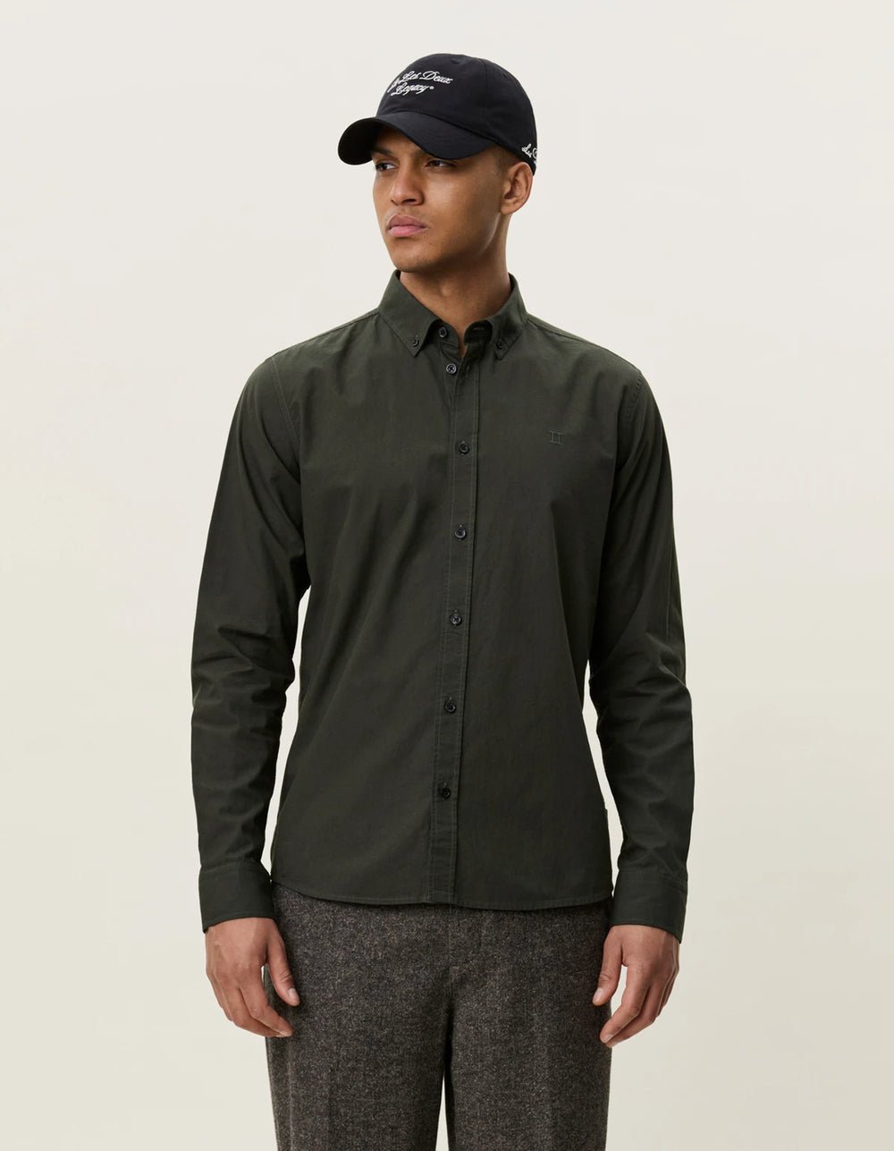 LES DEUX - Chemise Oxford légère Vert résine - Lothaire
