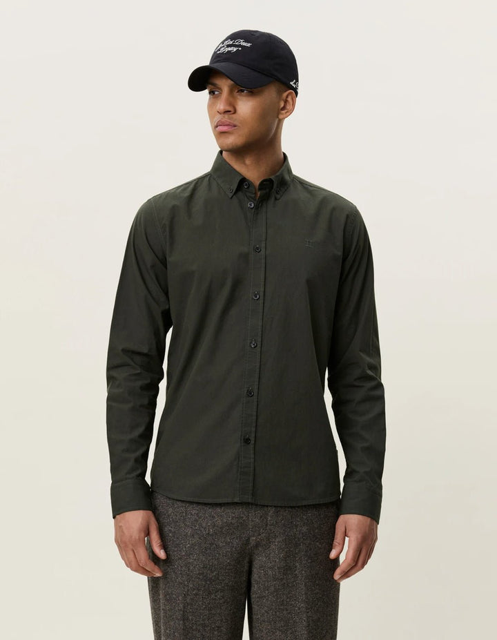 LES DEUX - Chemise Oxford légère Vert résine - Lothaire