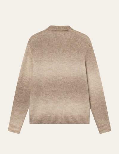 LES DEUX - Gannon Gradient Zipper Cardigan Beige - Lothaire