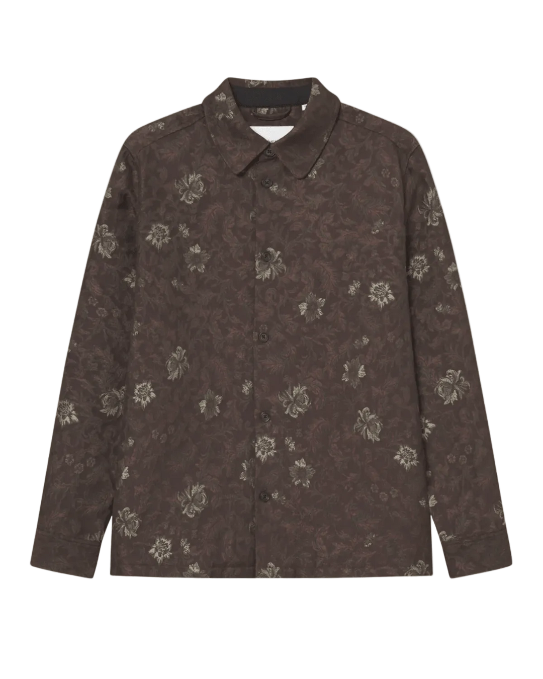 LES DEUX - Kaleb Flower Jacquard Overshirt Marron - Lothaire