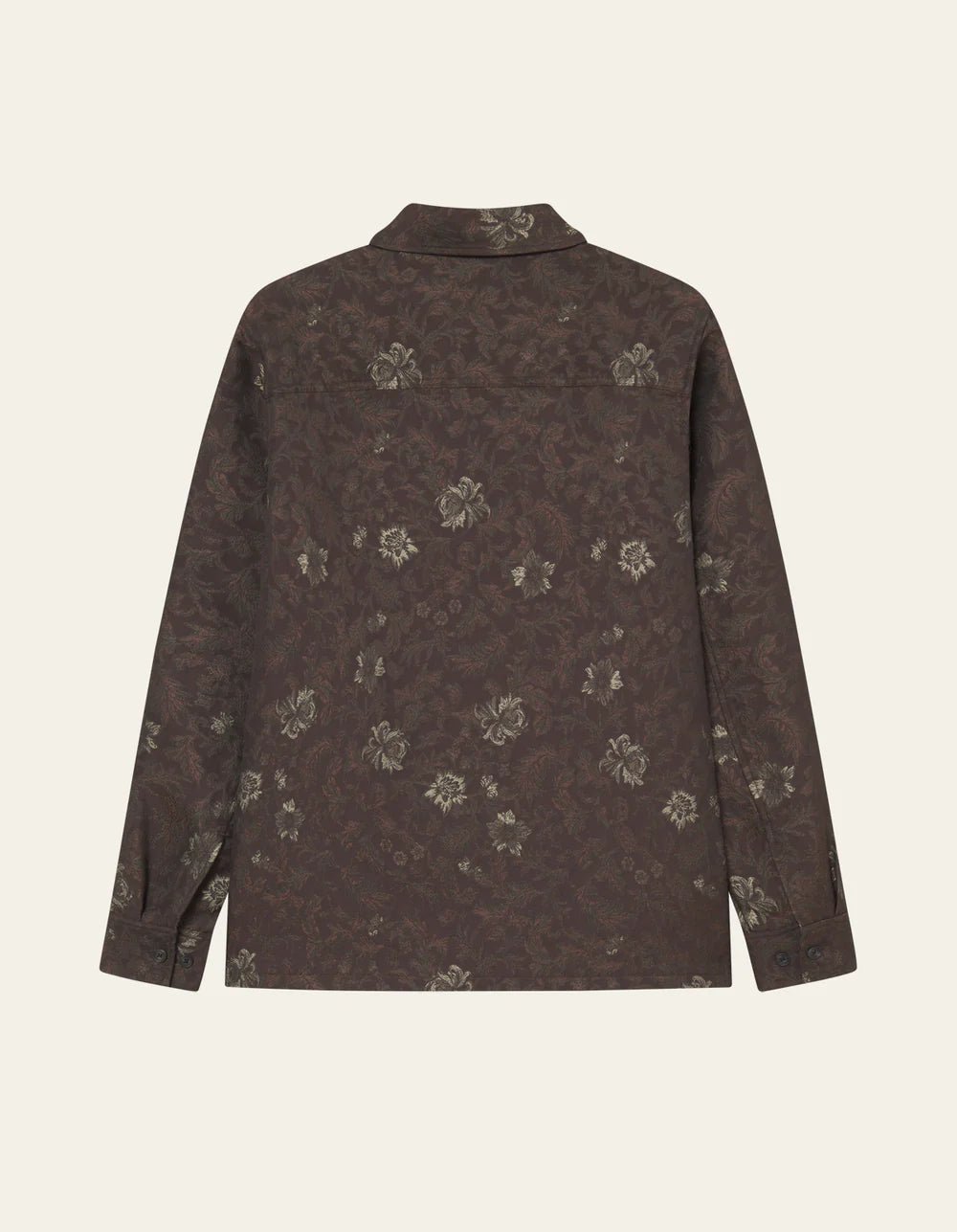 LES DEUX - Kaleb Flower Jacquard Overshirt Marron - Lothaire