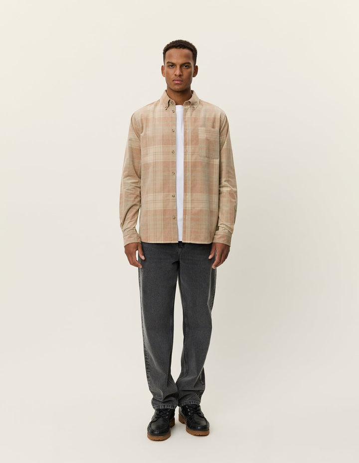 LES DEUX - Kash Check Corduroy Shirt Beige rosé - Lothaire