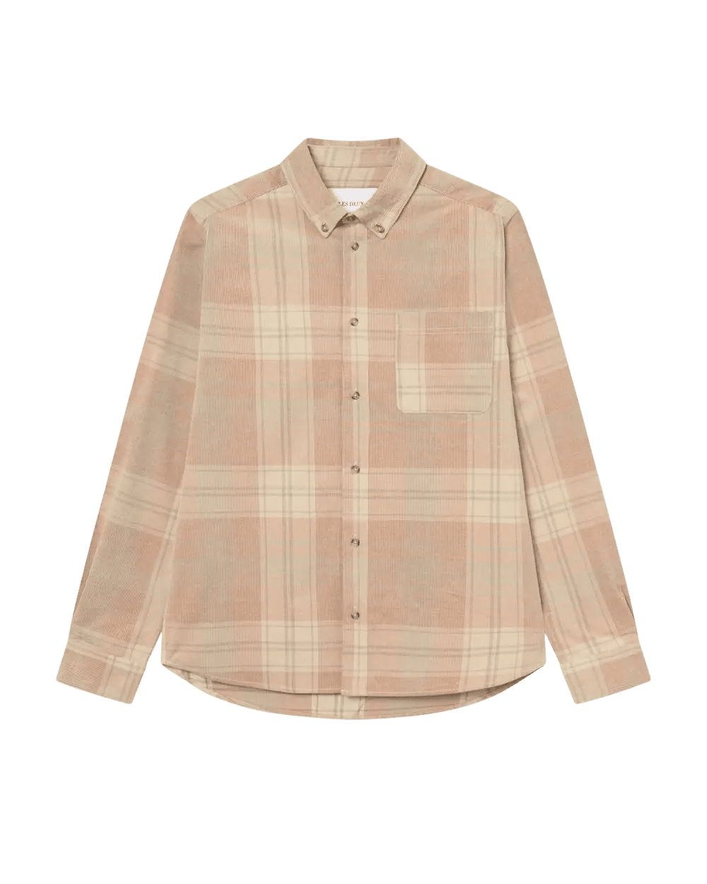 LES DEUX - Kash Check Corduroy Shirt Beige sable - Lothaire