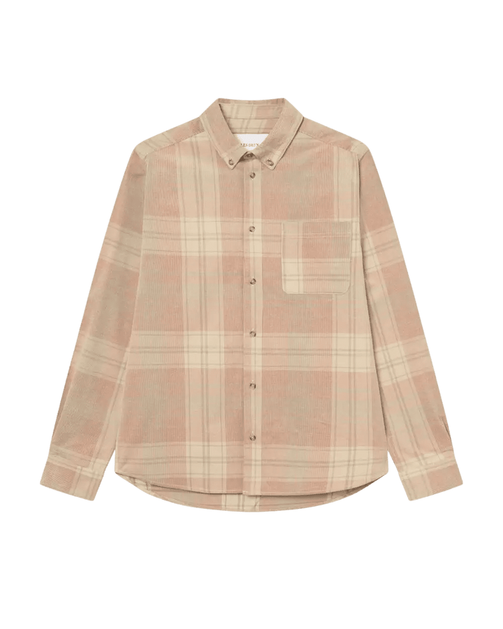 LES DEUX - Kash Check Corduroy Shirt Beige sable - Lothaire