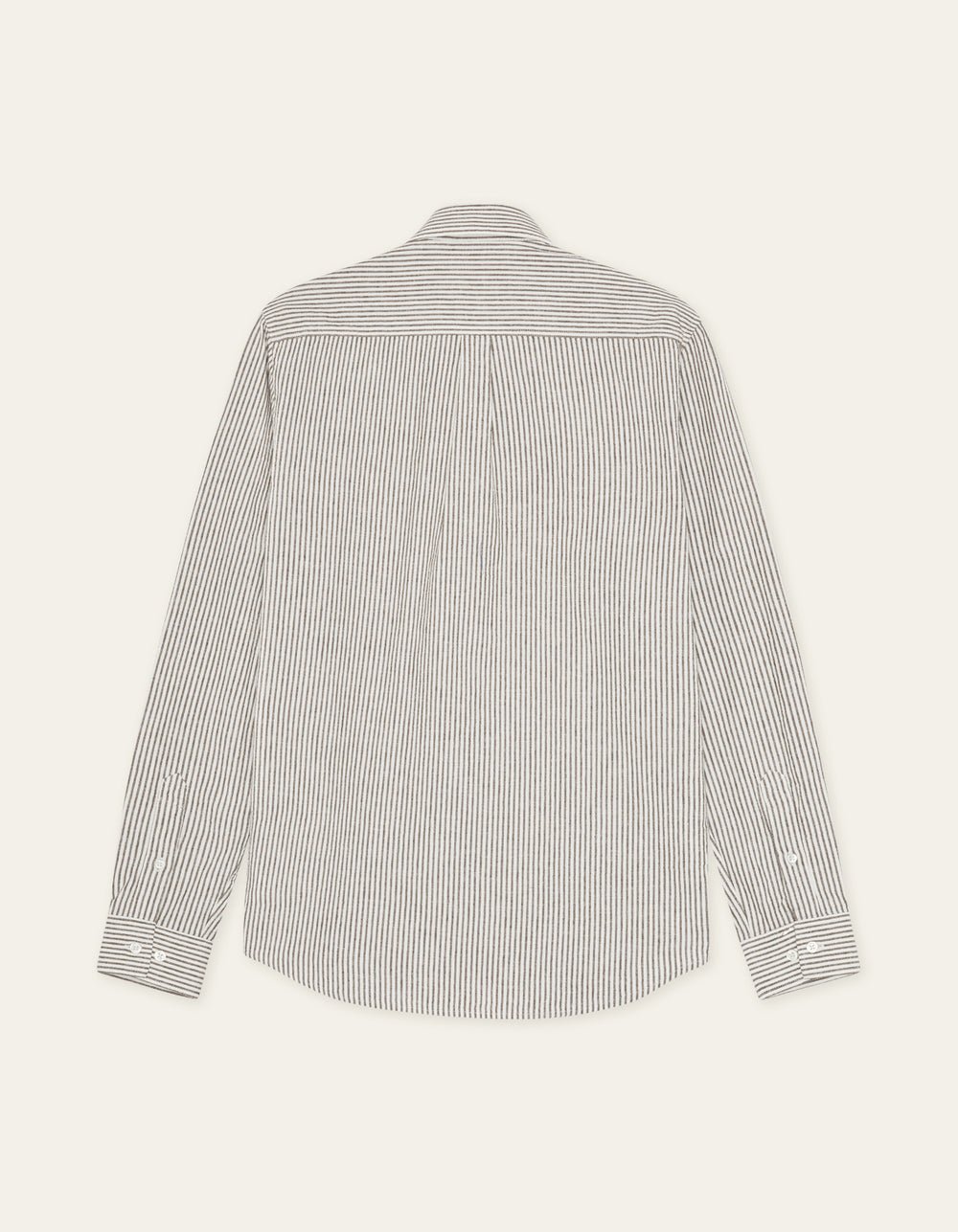 LES DEUX - Konrad Stripe Cotton Linen Shirt Brun Teck - Lothaire