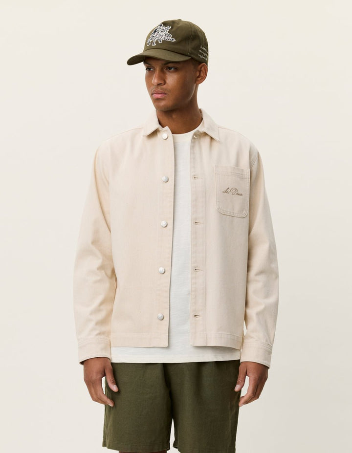 LES DEUX - Layton Faience Twill Overshirt Ivoire - Lothaire