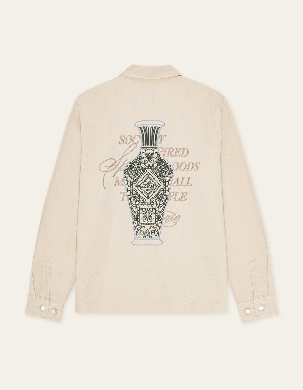 LES DEUX - Layton Faience Twill Overshirt Ivoire - Lothaire