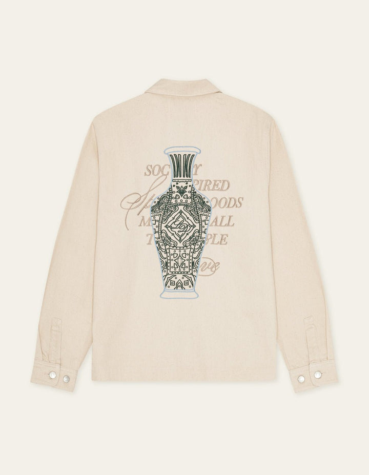LES DEUX - Layton Faience Twill Overshirt Ivoire - Lothaire