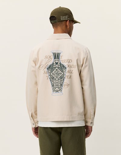 LES DEUX - Layton Faience Twill Overshirt Ivoire - Lothaire