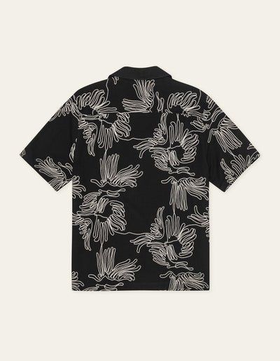 LES DEUX - Liam AOE Flower SS Shirt Noir - Lothaire